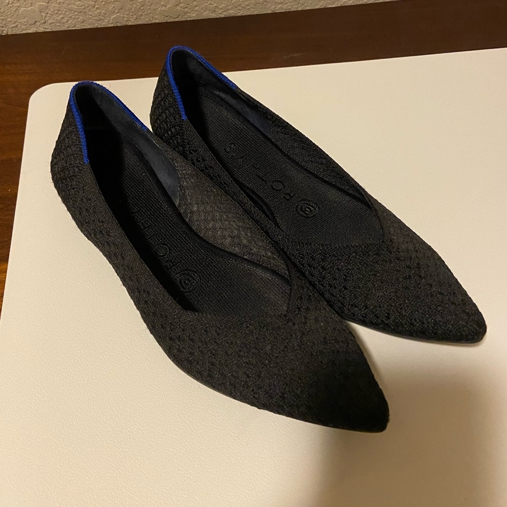 Rothy’s The Point Black Waffle Flat US 6.5